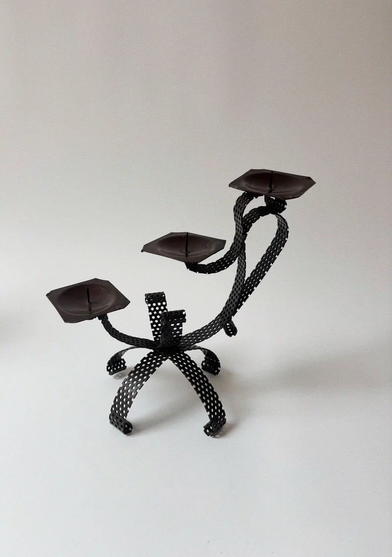 Handmade Metal 3 Arm Candleholder, Poland