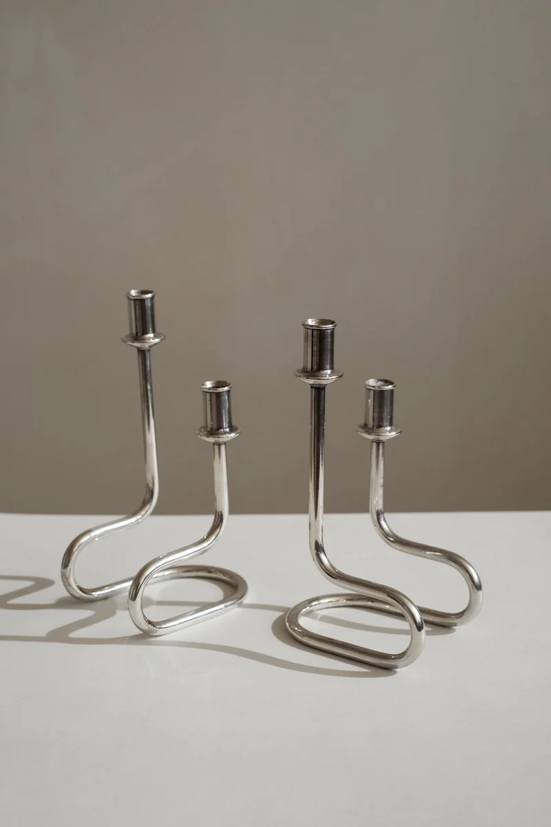 Pair of Italian Candleholders by Gorham Maestri