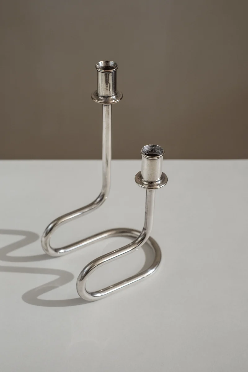 Pair of Italian Candleholders by Gorham Maestri
