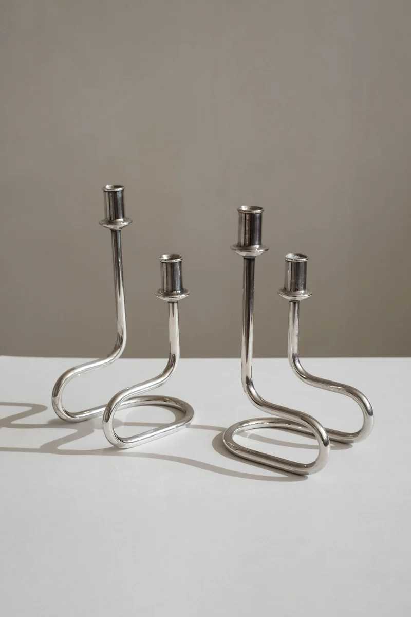 Pair of Italian Candleholders by Gorham Maestri