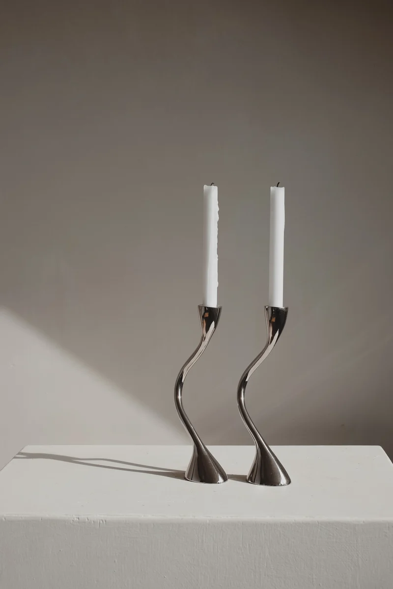 Pair of Zigzag Candleholders 1970s