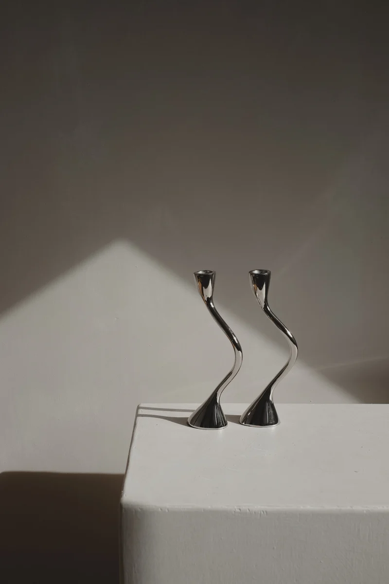 Pair of Zigzag Candleholders 1970s