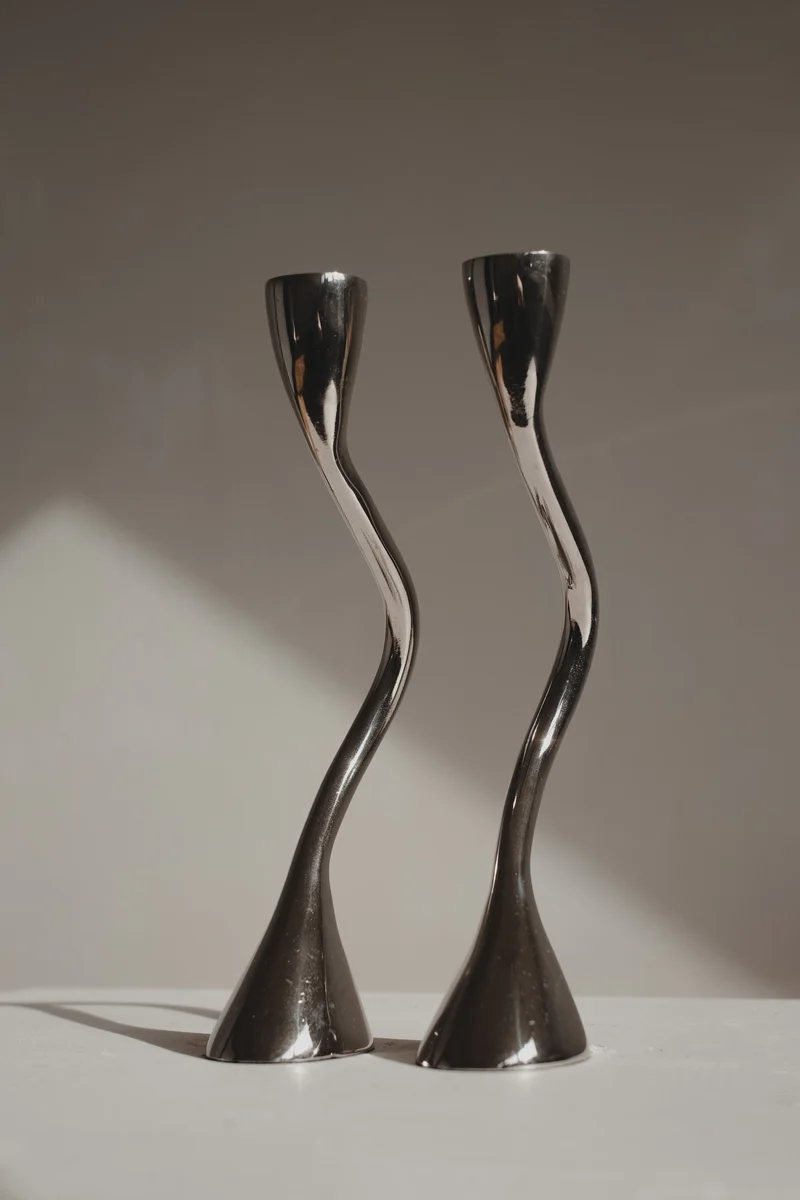Pair of Zigzag Candleholders 1970s