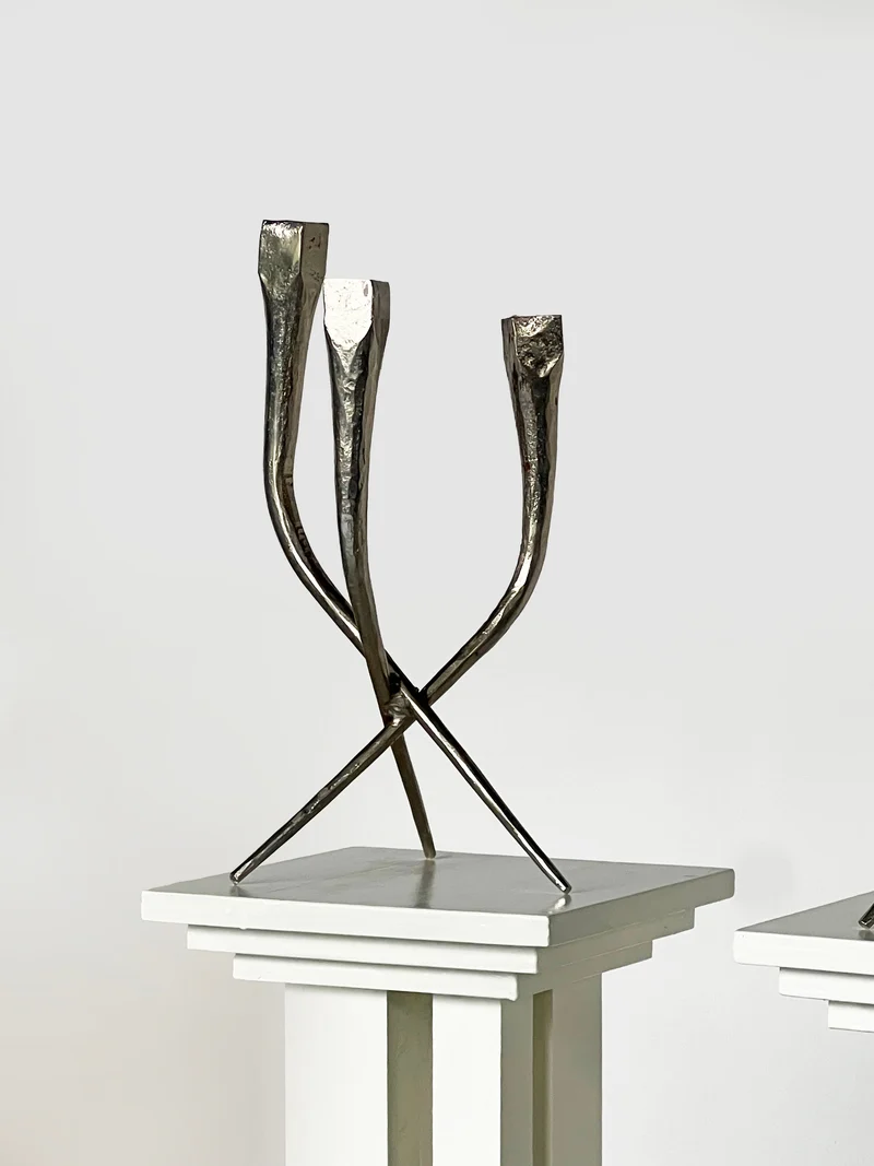 Pair of Brutalist Candleholder