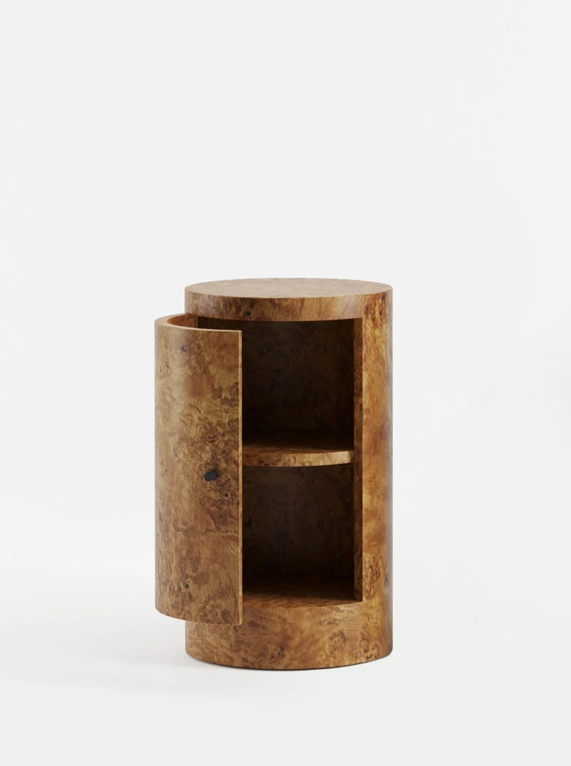 Pair of Constant Nightstand in Poplar Burl