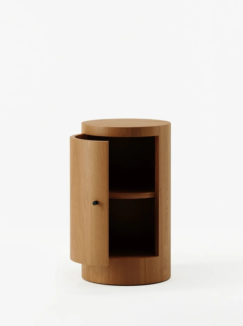 Pair of Constant Nightstand in Oiled Iroko