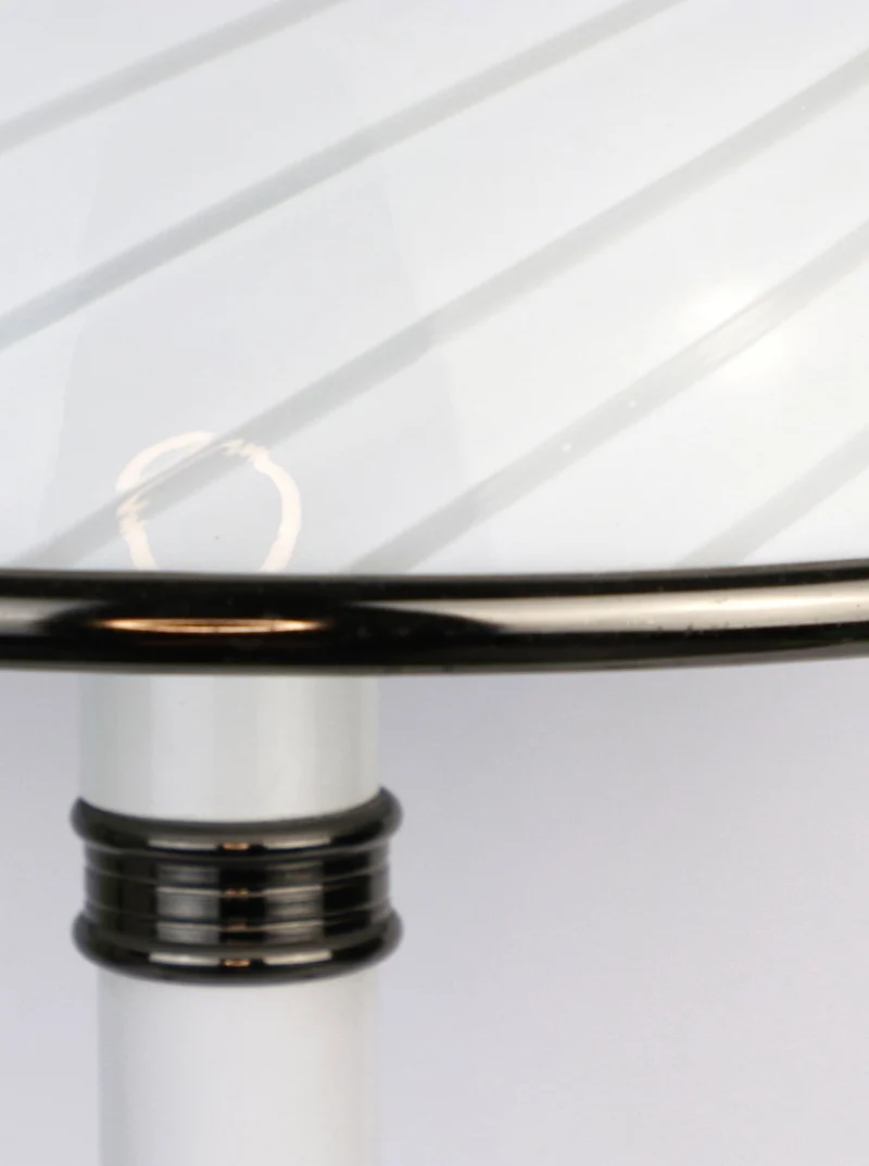 Vintage Murano Swirl Mushroom Table Lamp by F Fabbian for Mazzega 1980s
