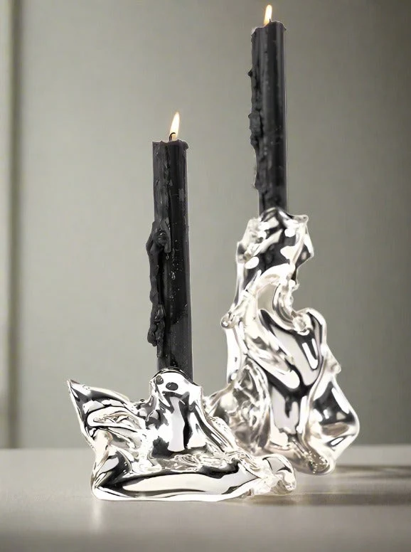 Silver Melted Candelabros