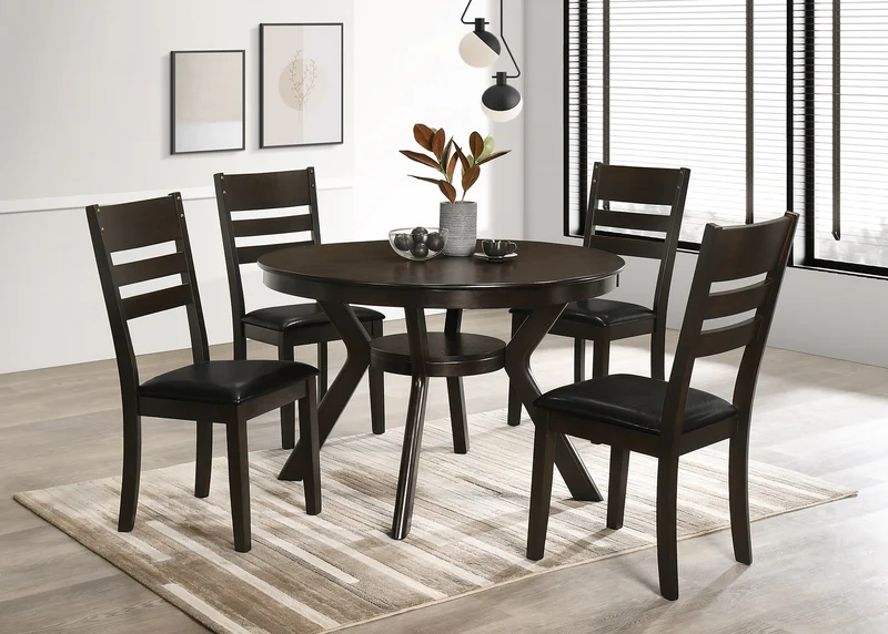 Espresso Round Dining Set – Model T-1085