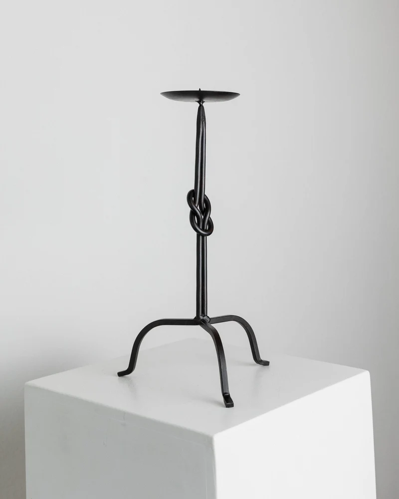 Candleholder Hand-forged Iron - Italy 1970s