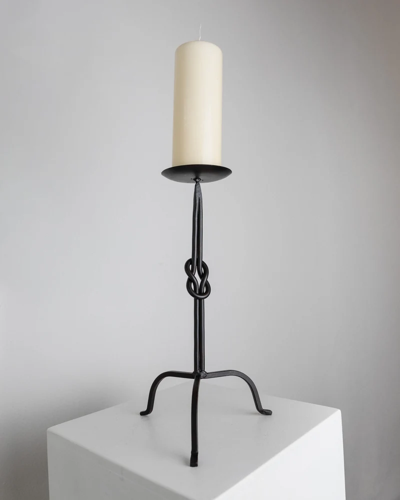 Candleholder Hand-forged Iron - Italy 1970s