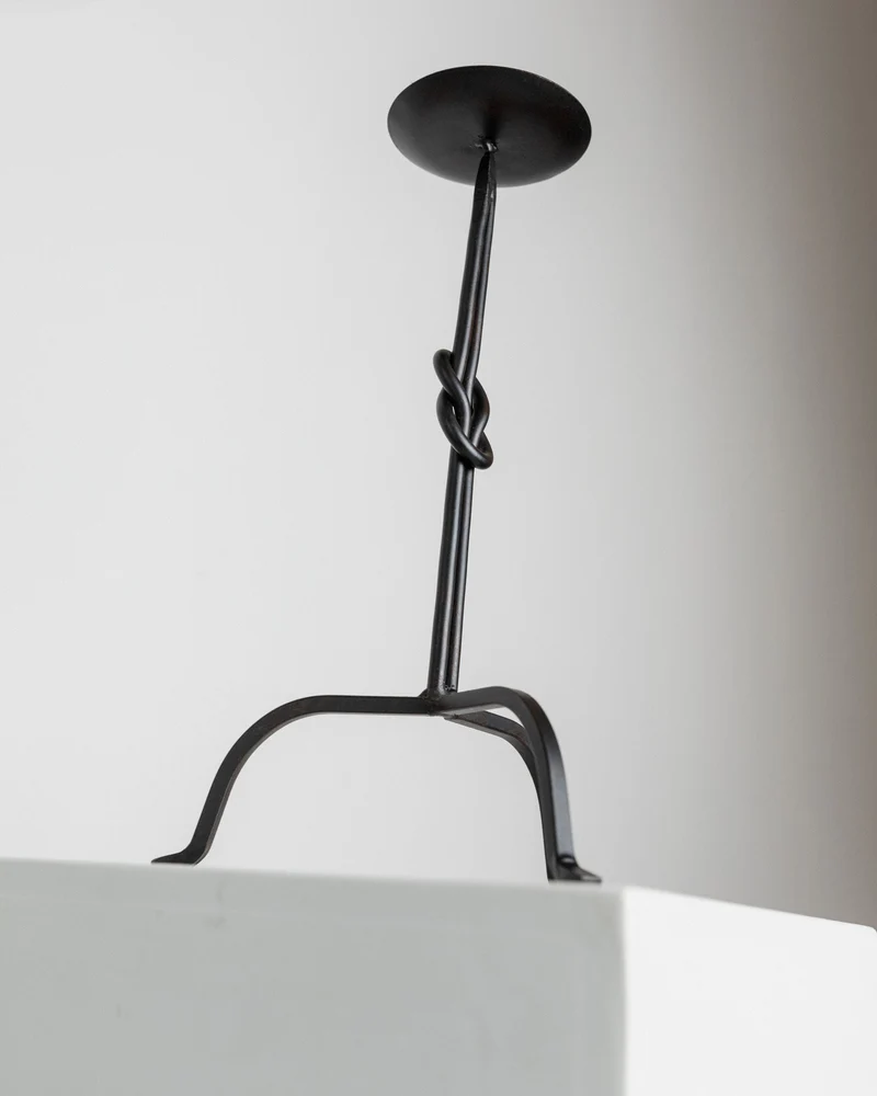 Candleholder Hand-forged Iron - Italy 1970s