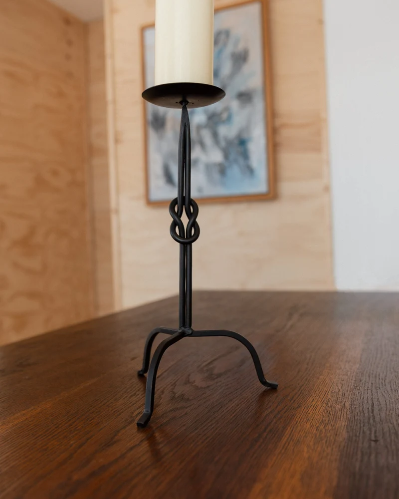 Candleholder Hand-forged Iron - Italy 1970s