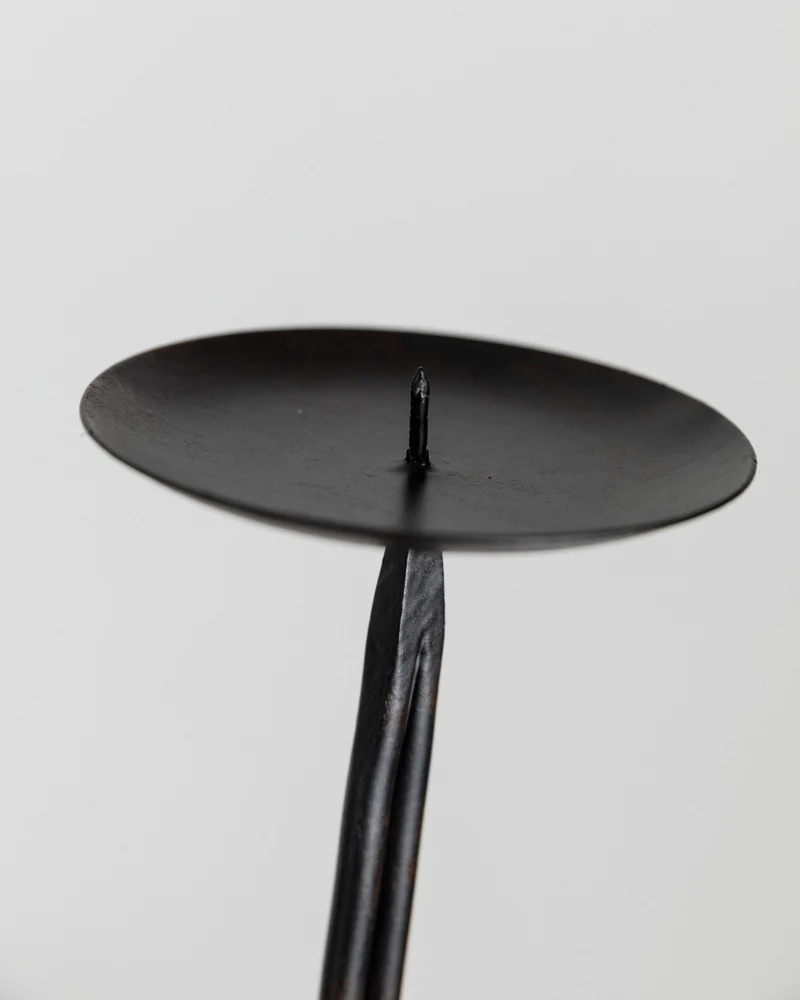 Candleholder Hand-forged Iron - Italy 1970s