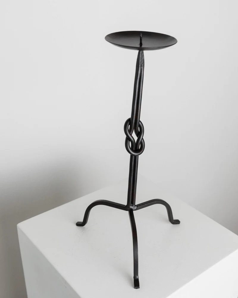 Candleholder Hand-forged Iron - Italy 1970s