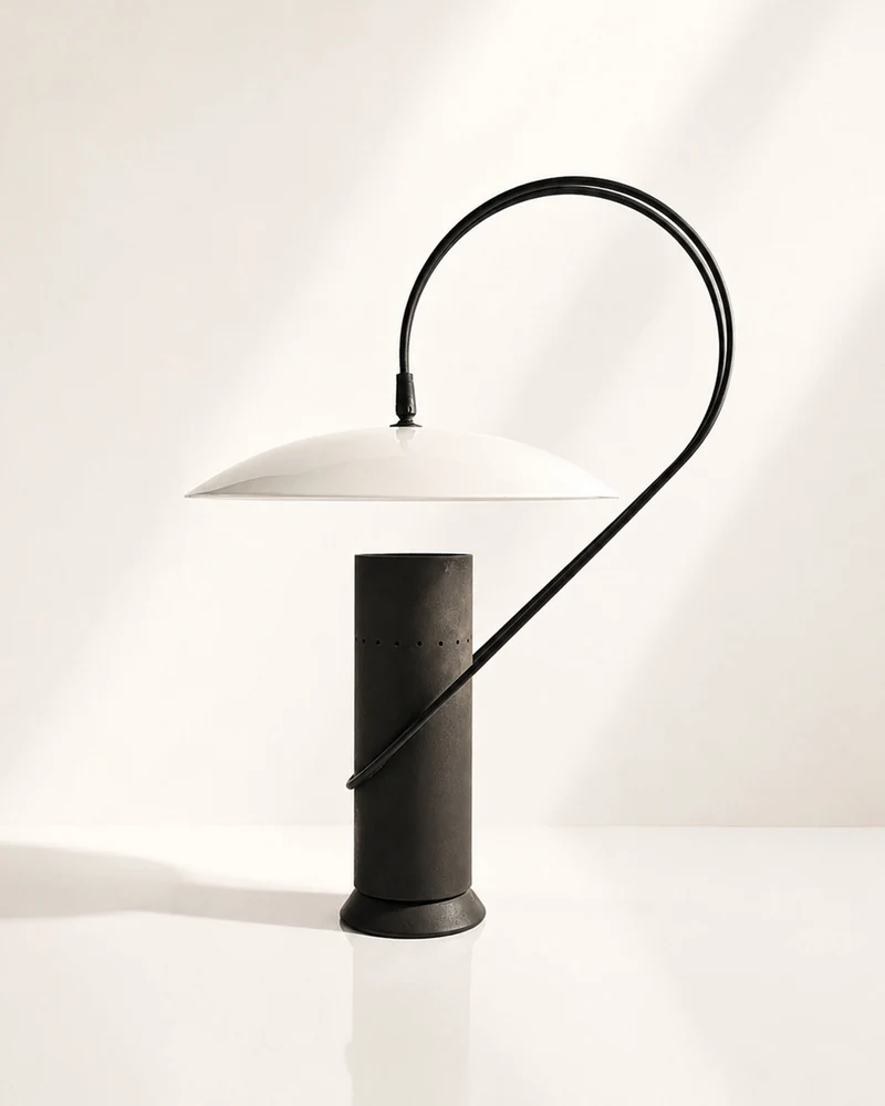 Vintage Cast Iron Table Lamp attributed to Enzo Berti - 1980s