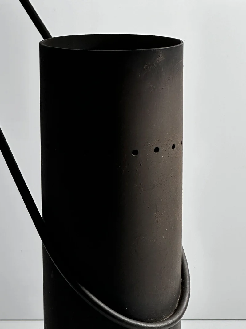 Vintage Cast Iron Table Lamp attributed to Enzo Berti - 1980s