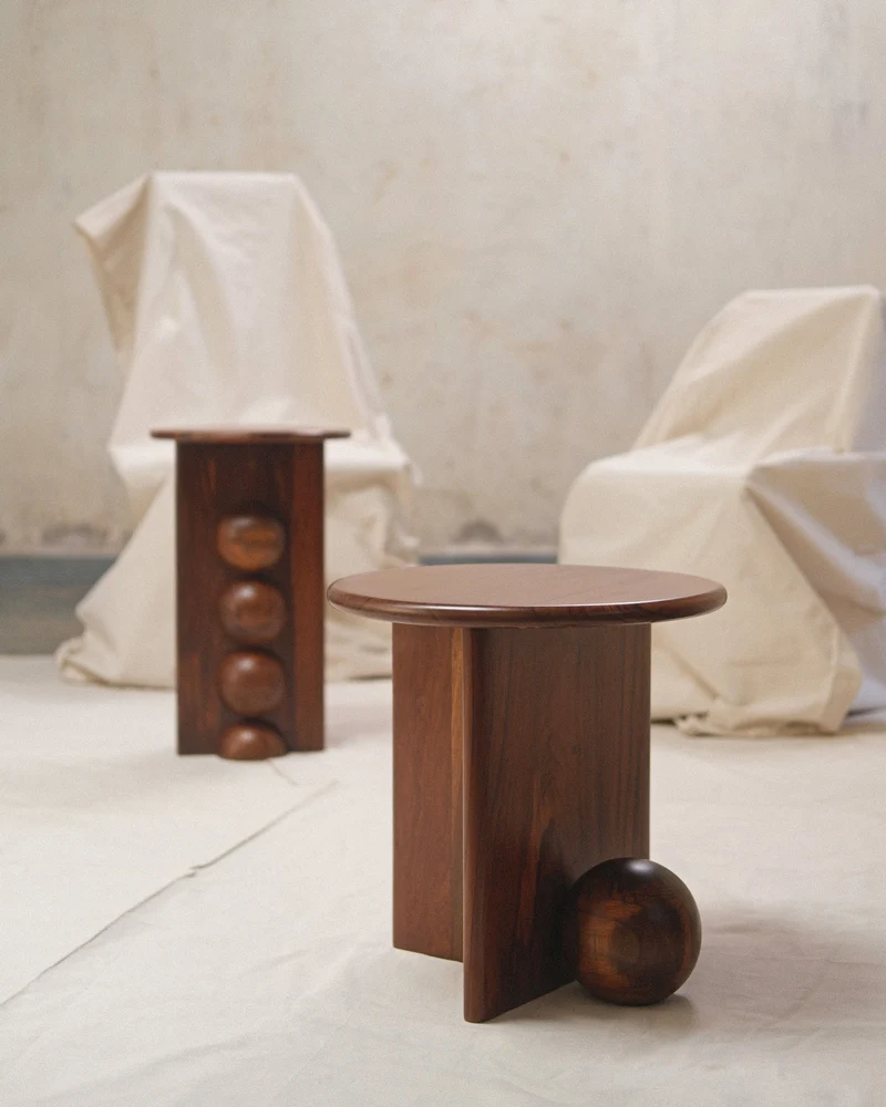 'Nemo & Dory' Set of 2 Wood Side Tables
