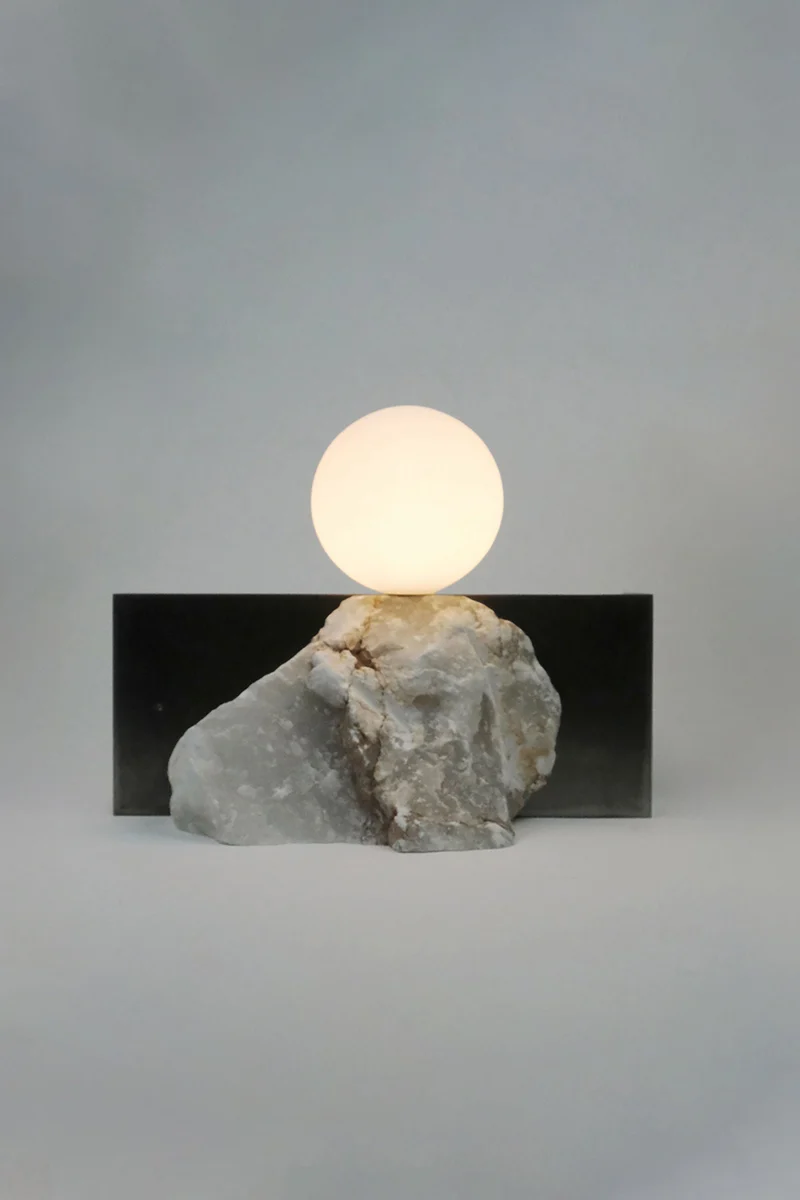 'Himalaya Lunar' - Horizontal Alabaster Table Lamp
