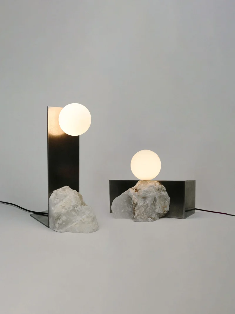 'Himalaya Lunar' - Horizontal Alabaster Table Lamp