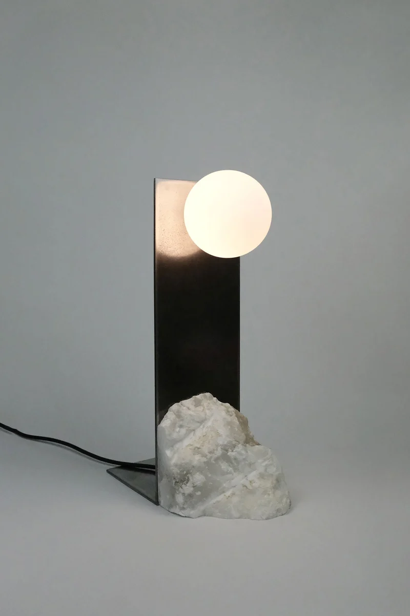 'Himalaya Lunar' - Vertical Alabaster Table Lamp