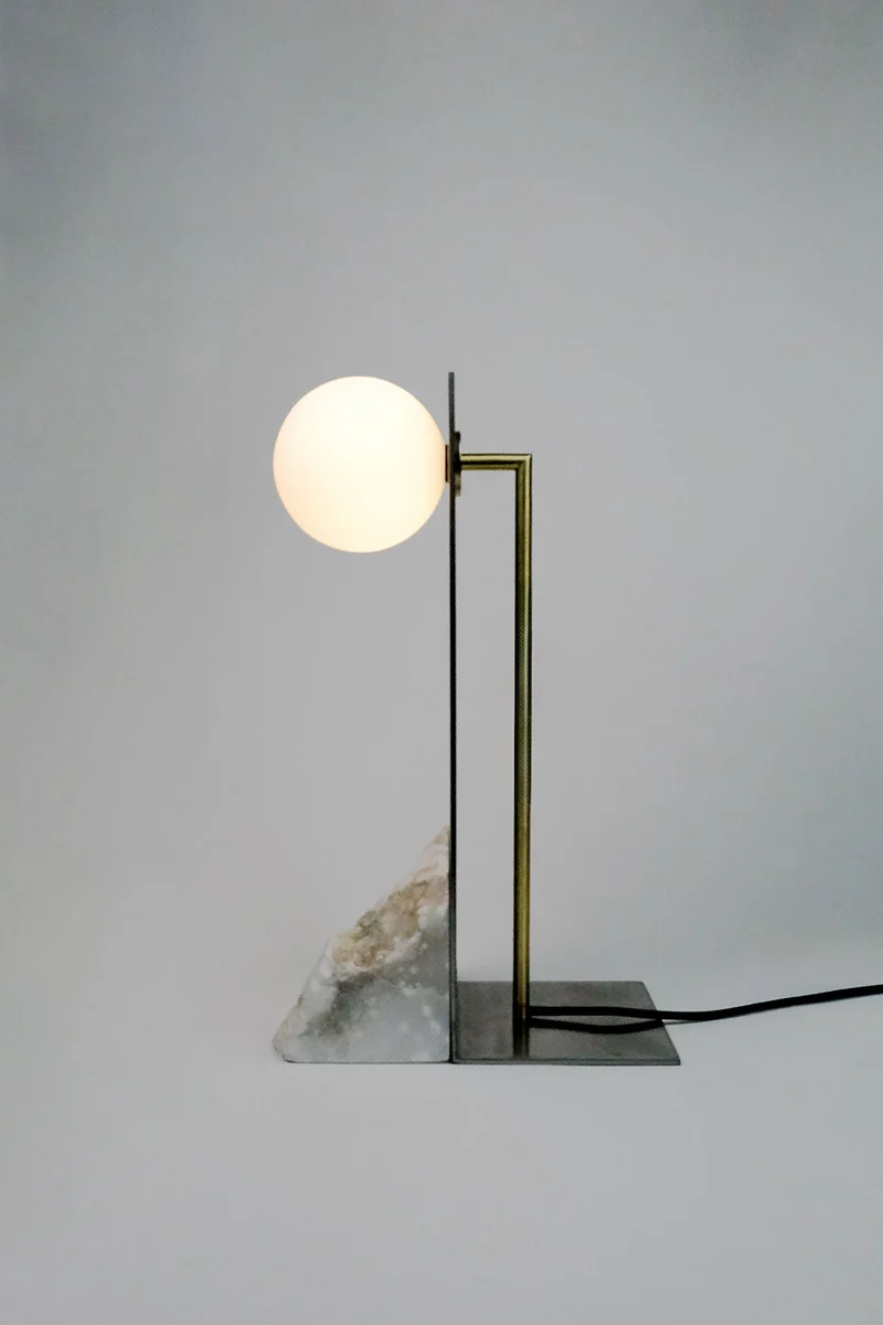 'Himalaya Lunar' - Vertical Alabaster Table Lamp
