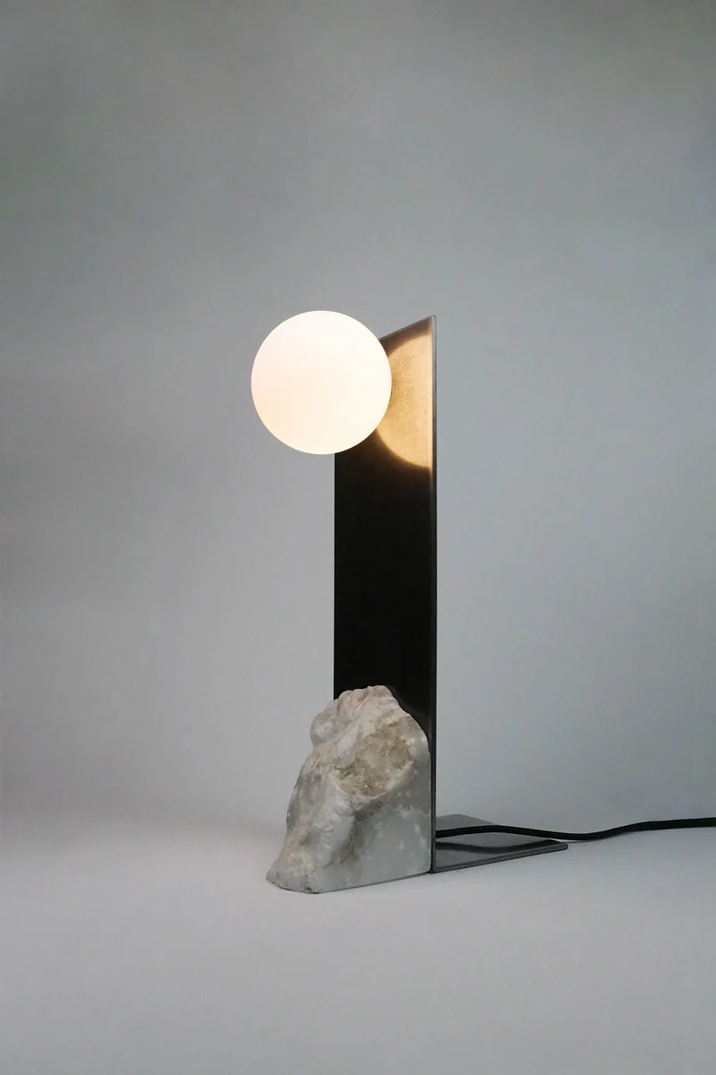 'Himalaya Lunar' - Vertical Alabaster Table Lamp