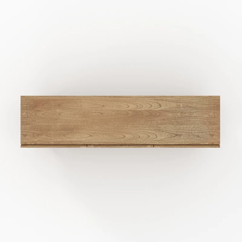 Meuble TV Delya en bois massif de mindi et rotin 160 cm