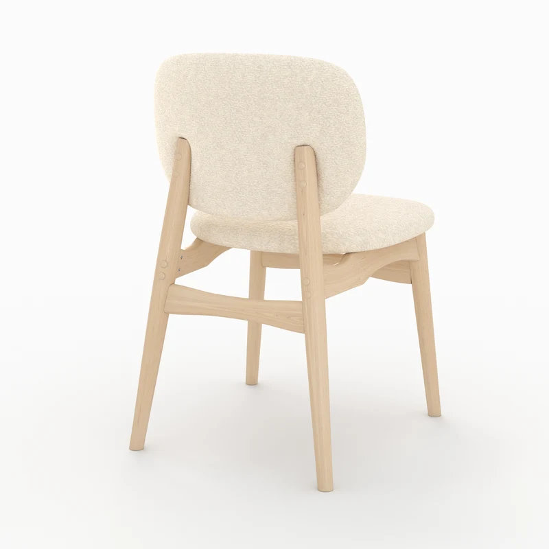 Lot de 2 chaises Paulette en tissu bouclé beige