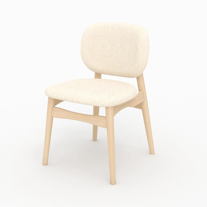 Lot de 2 chaises Paulette en tissu bouclé beige