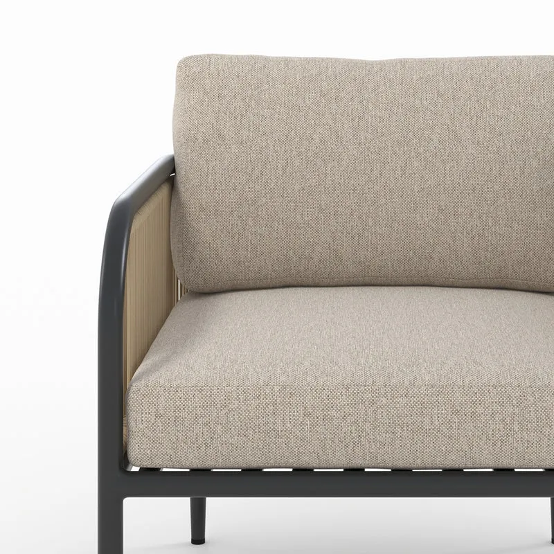 Fauteuil de jardin Wilo en acier et tissu beige