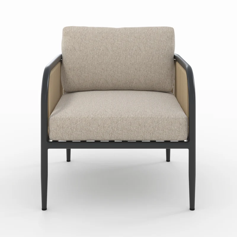 Fauteuil de jardin Wilo en acier et tissu beige
