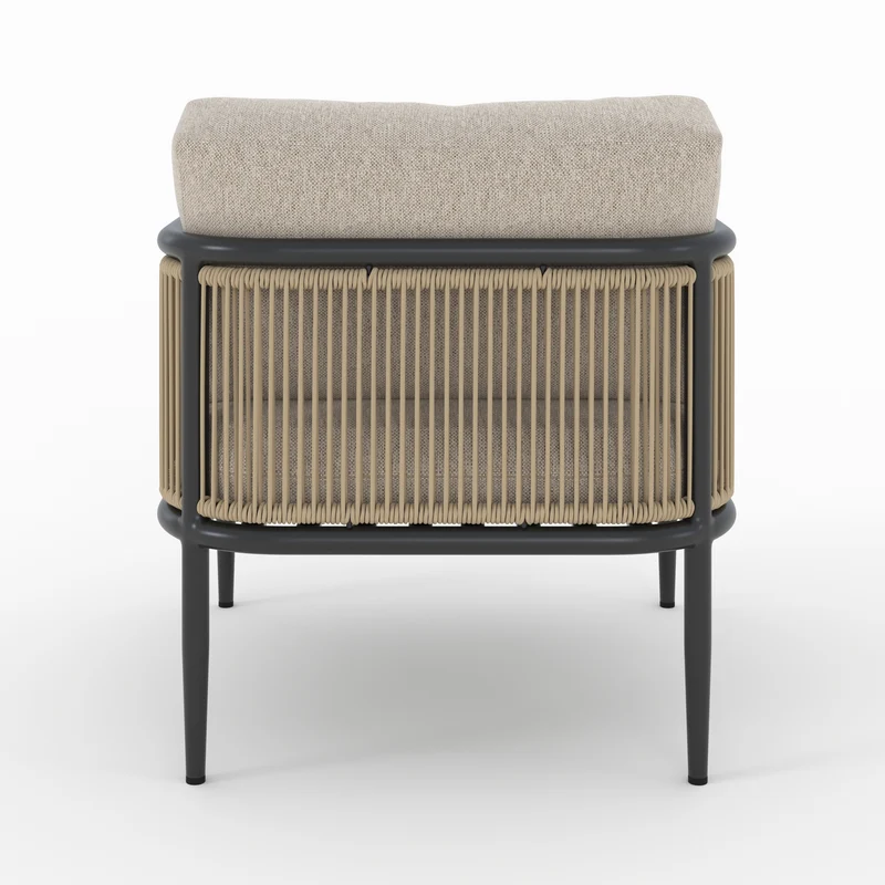 Fauteuil de jardin Wilo en acier et tissu beige