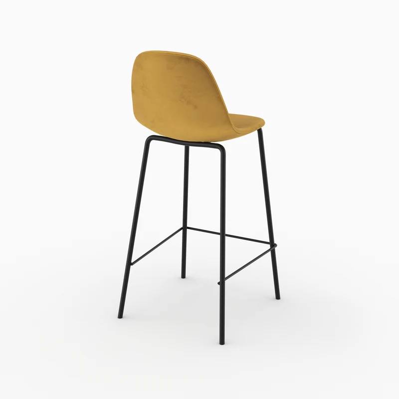 Chaise pour îlot central Henrik en velours jaune 65 cm