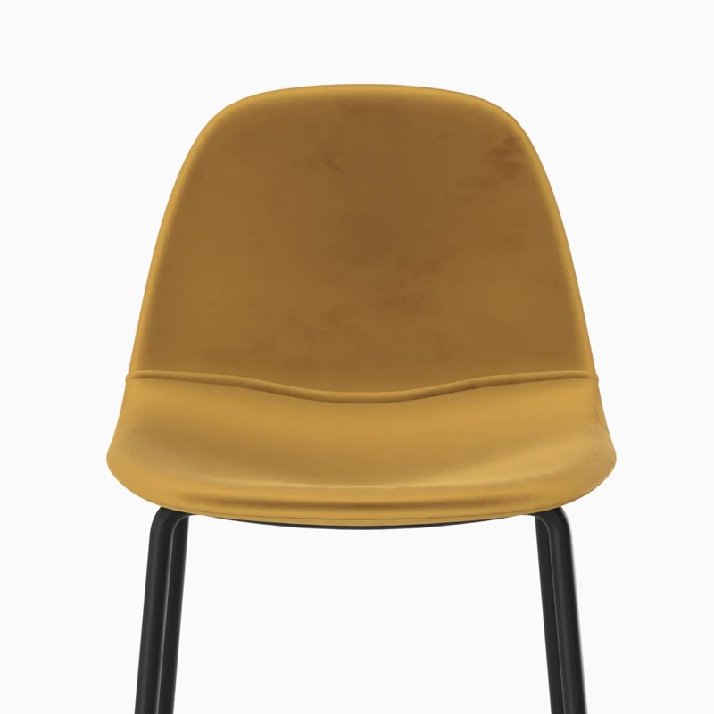 Chaise pour îlot central Henrik en velours jaune 65 cm