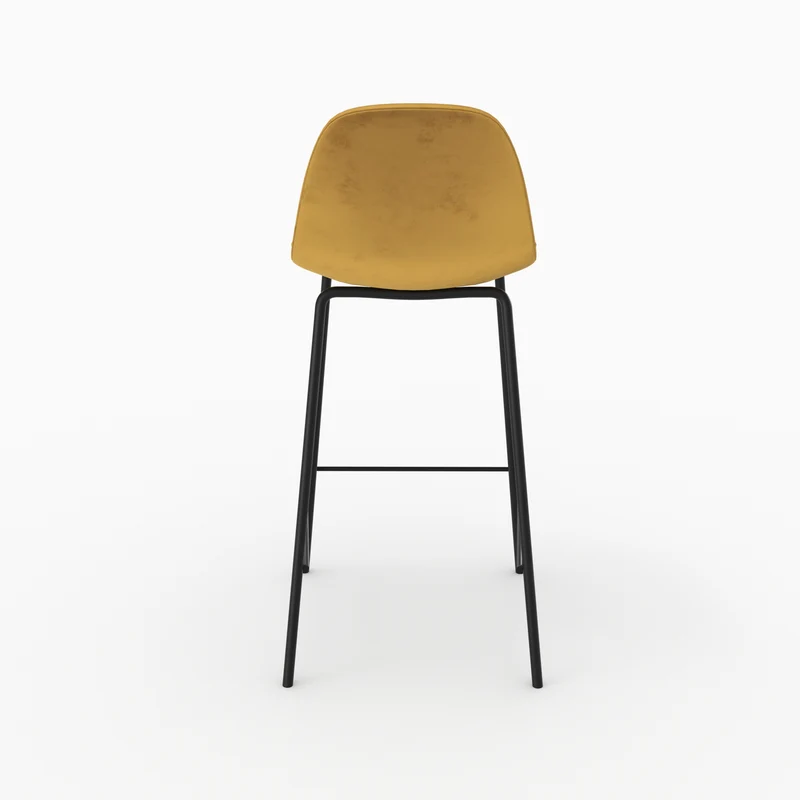 Chaise pour îlot central Henrik en velours jaune 65 cm