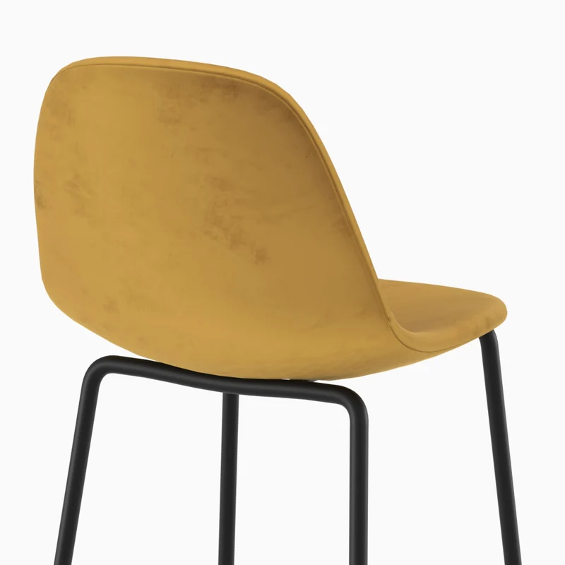 Chaise pour îlot central Henrik en velours jaune 65 cm