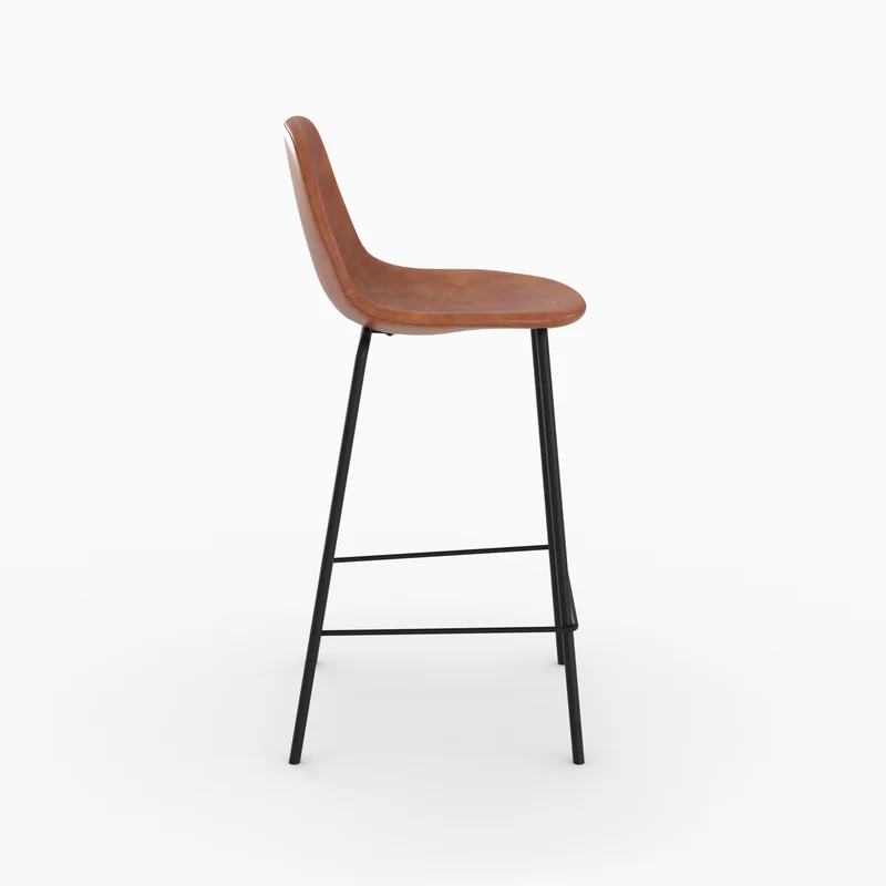 Chaise pour îlot central Henrik en cuir synthétique camel 65 cm
