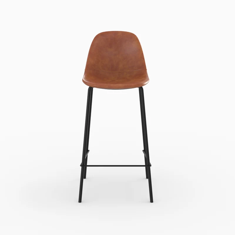 Chaise pour îlot central Henrik en cuir synthétique camel 65 cm