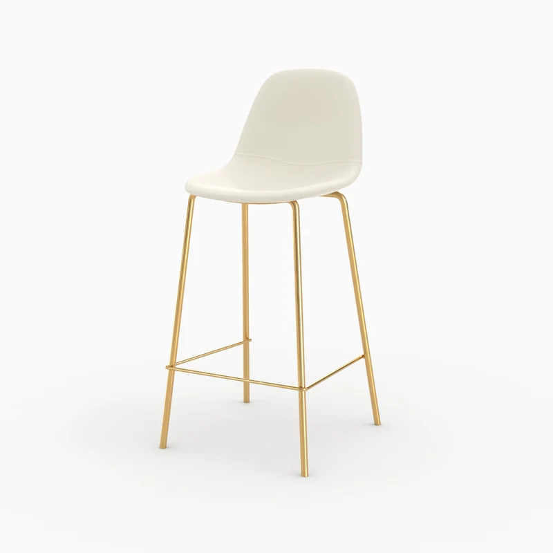 Chaise pour îlot central Henrik en cuir synthétique blanc 65 cm