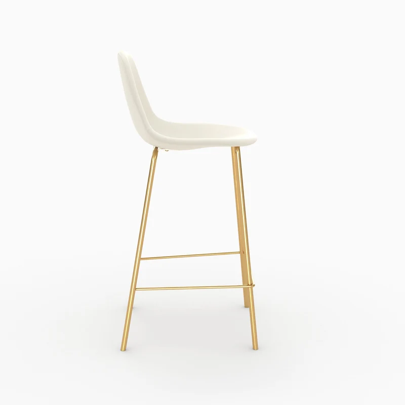 Chaise pour îlot central Henrik en cuir synthétique blanc 65 cm