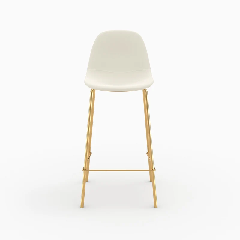 Chaise pour îlot central Henrik en cuir synthétique blanc 65 cm
