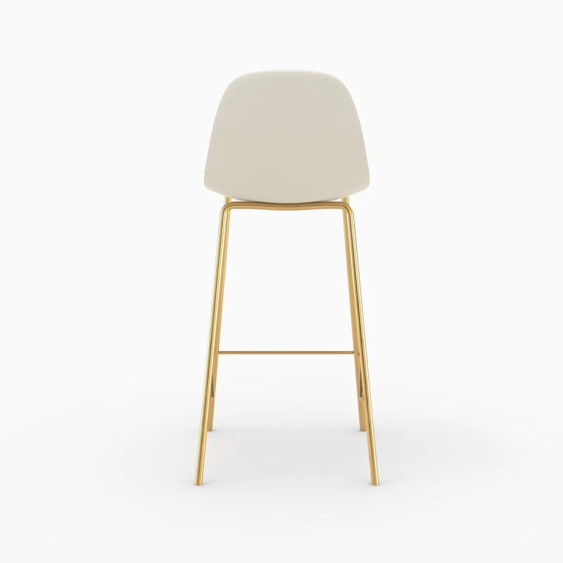 Chaise pour îlot central Henrik en cuir synthétique blanc 65 cm