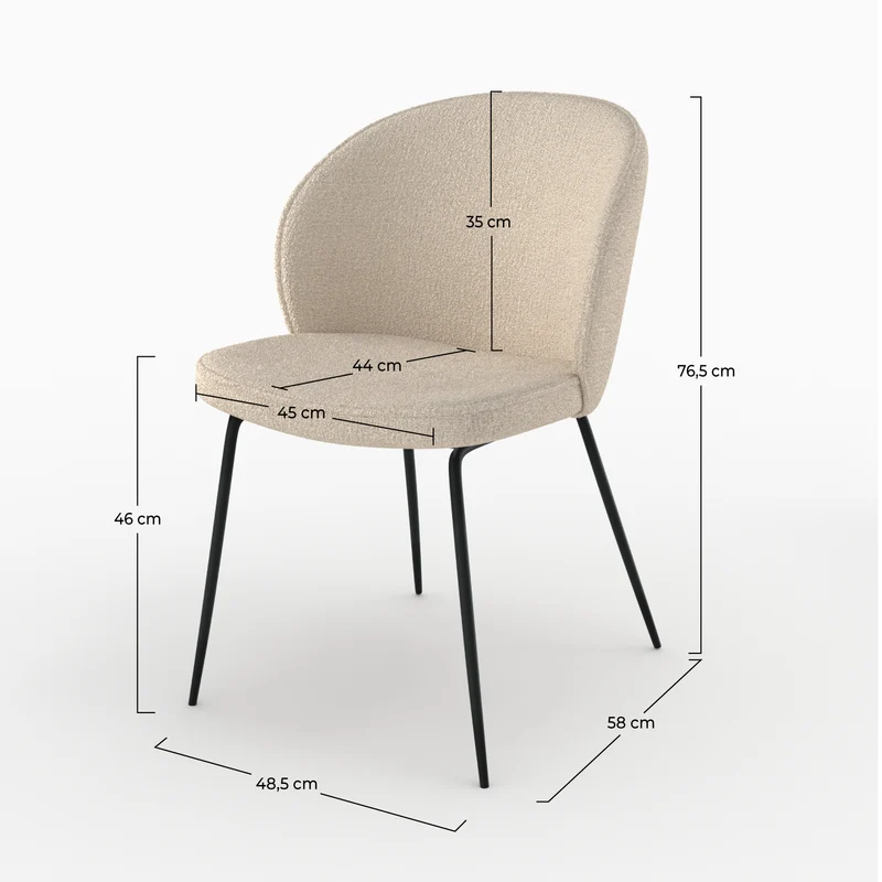 Chaise Groom en tissu bouclé beige