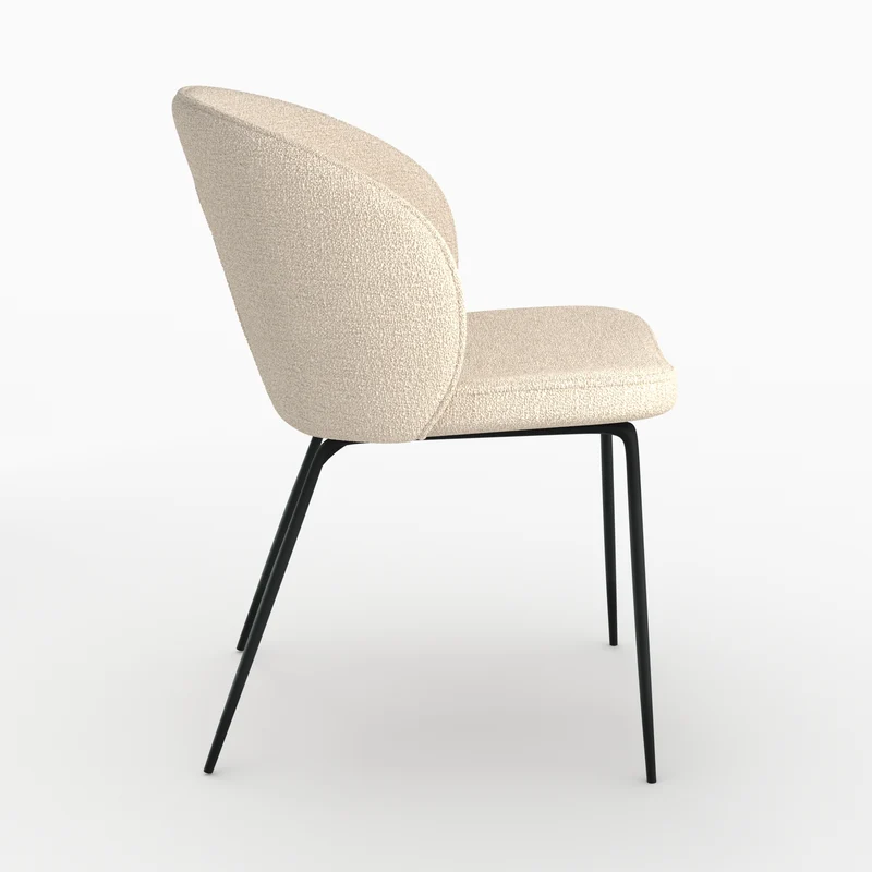 Chaise Groom en tissu bouclé beige