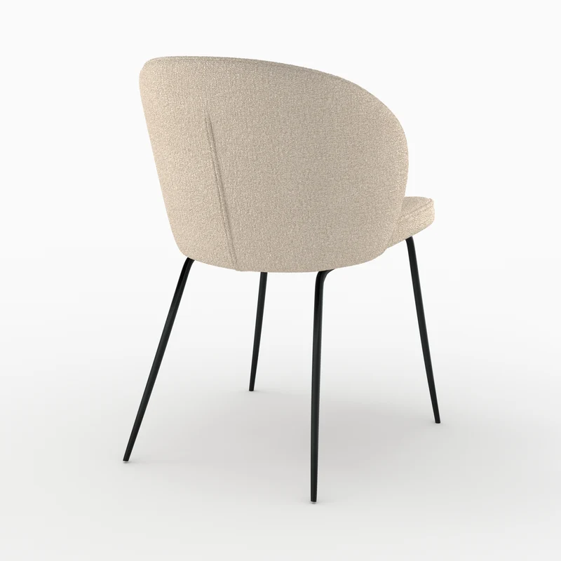 Chaise Groom en tissu bouclé beige