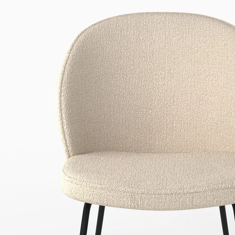 Chaise Groom en tissu bouclé beige