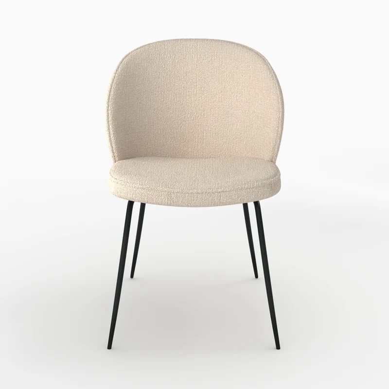 Chaise Groom en tissu bouclé beige