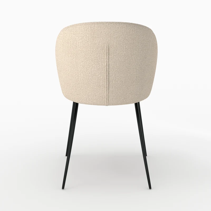 Chaise Groom en tissu bouclé beige