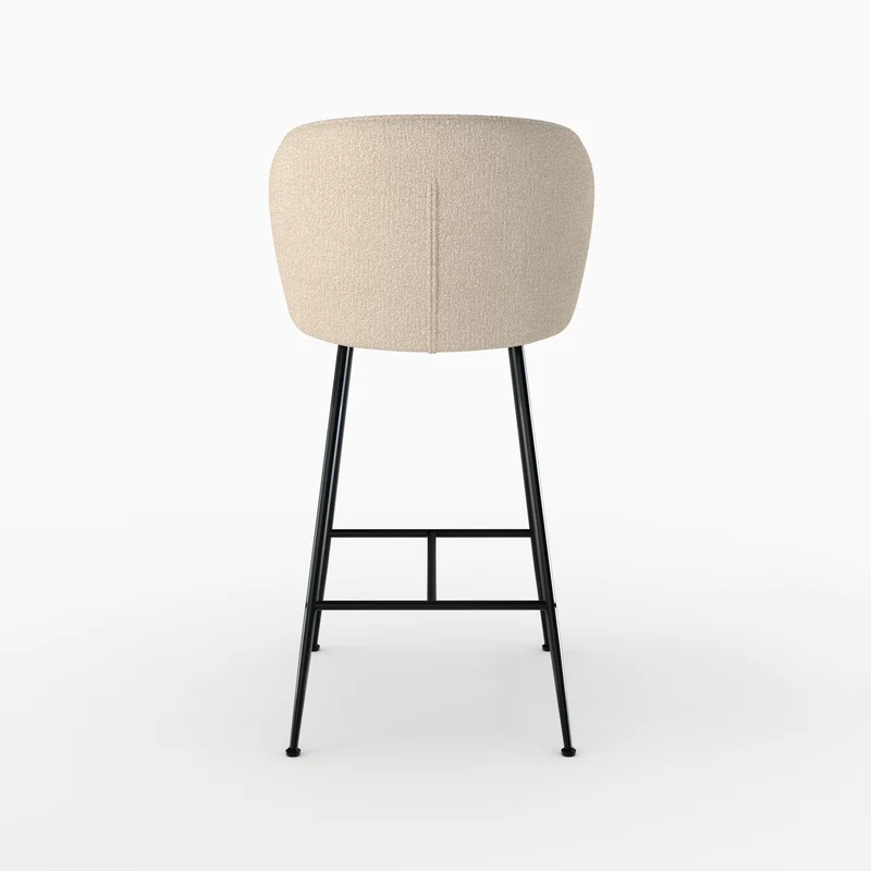 Chaise de bar Groom en tissu bouclé beige 66 cm